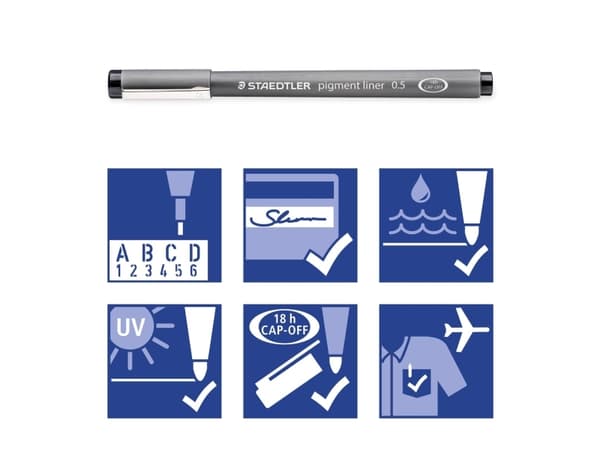 STAEDTLER pigment liner 308 - Fineliner - rød - fargeblekk - 0.5 mm