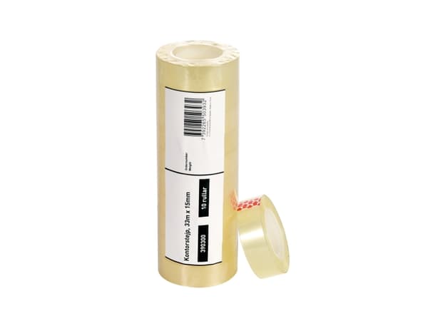 Kontortape 33m x1 5mm PP - (10 stk.)