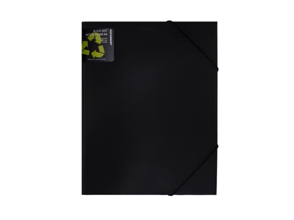 Elastikmappe BLACK A4 Sort