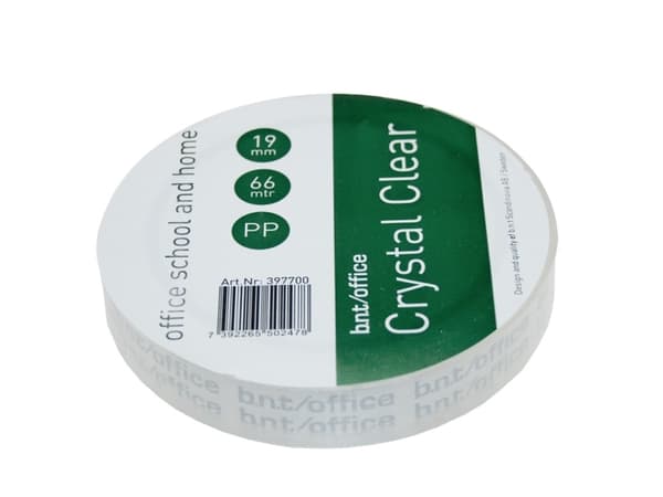 Kristalklar Tape 66m x 19mm PP - (8 stk.)