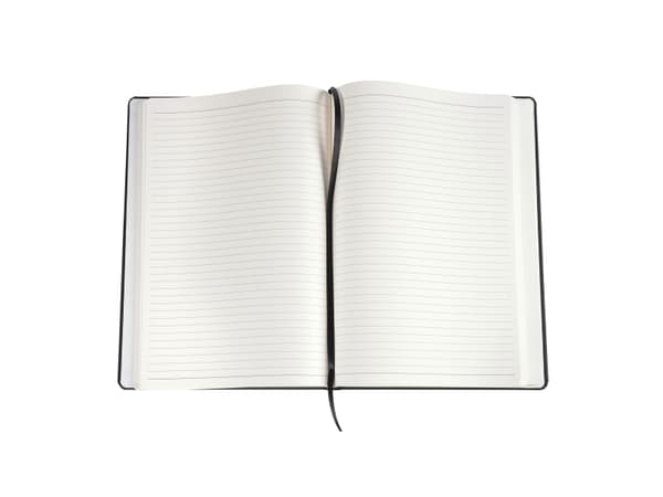 PU Notesbog A6 Linjeret Sort - (12 stk.)