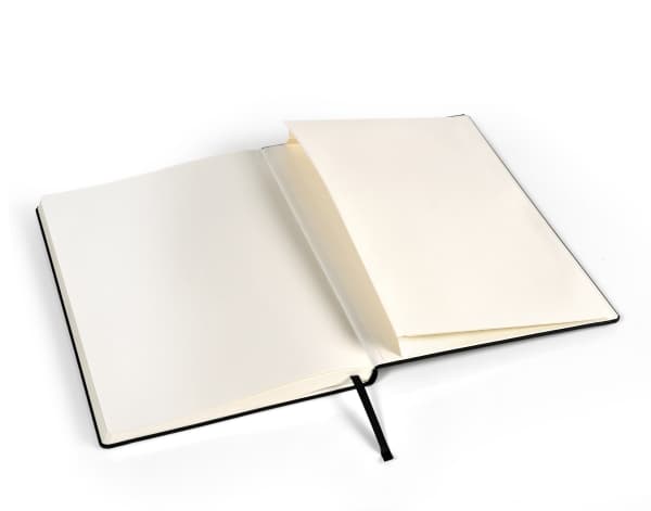 PU Notesbog A6 Linjeret Sort - (12 stk.)