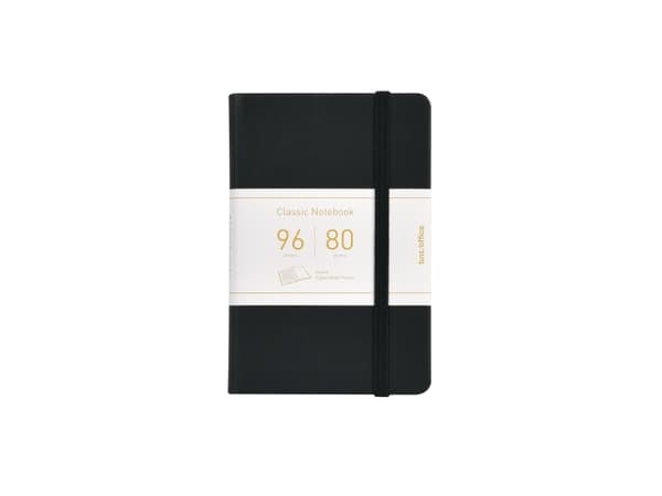 PU Notesbog A6 Linjeret Sort - (12 stk.)
