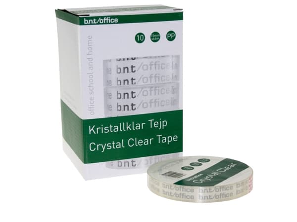 Kristalklar Tejp 66m x 15mm PP - (10 stk.)
