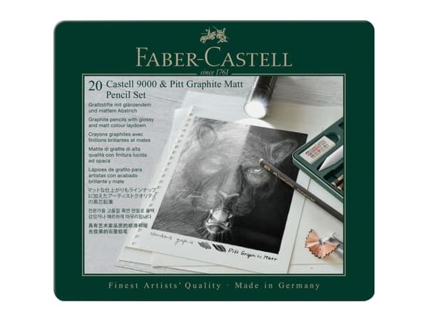 Faber-Castell Pitt Graphite Matt & Castell 9000 Set, Multi, Sort, Grønn, Sekskantet, 20 stykker