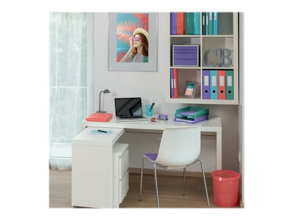Esselte Colour'Breeze - Ringperm - bokryggbredde: 25 mm - for A4 (210 x 297 mm) - kapasitet: 140 ark - translucent coral