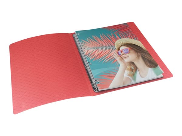 Esselte Colour'Breeze - Ringperm - bokryggbredde: 25 mm - for A4 (210 x 297 mm) - kapasitet: 140 ark - translucent coral