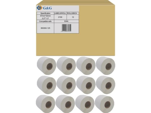 G&G-etiketter 57 x 32 mm 12 st ET-Z-G-800262-125 Adressetiketter