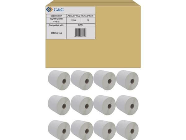 G&G Etiketter 102 x 38 mm 12 stk ET-Z-G-800264-155 Adresseetiketter