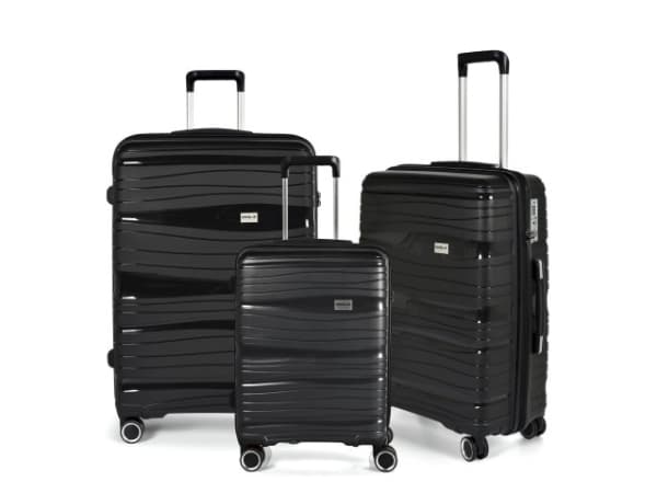 Kuffertsæt RW Travel Alfrida sort 20”/24”/28” PP-plast med TSA-lås
