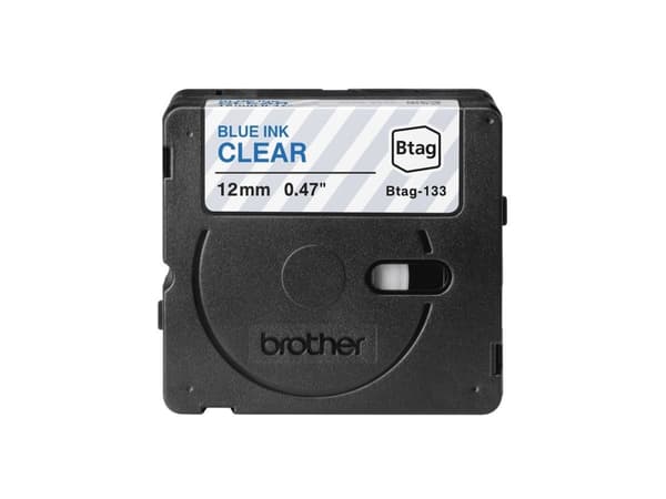 Brother BTAG-133, Sininen läpinäkyvällä, Brother, P-touch PT-N10, PT-N20, PT-N25BT, 1,2 cm, 4 m, 1 kpl