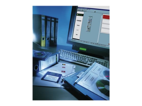 Leitz 16880085, Harmaa, Suorakulmio, Rengaskansio, Paperi, 80 g/m², 39 mm