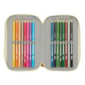 Miniatyrbillede 2 af 6: Triple Pencil Case Mufasa Green Beige 12,5 x 19,5 x 5,5 cm 37 Pieces