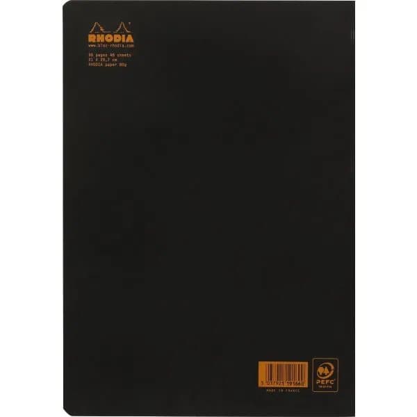 Rhodia Kladdehæfte A4 dotted papir - sort omslag - 80gram 48 sider (Rhodia nr. 119166C)