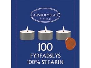 Fyrfadslys Brændetid 6 timer Ø38xH17mm Stearin Hvid,100 stk/pk
