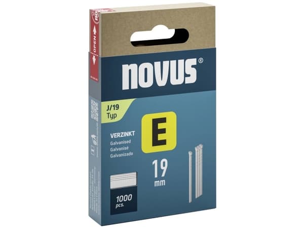 Novus Tools 044-0090 Stiftspik Typ J Mått, längd 19 mm 1000 st