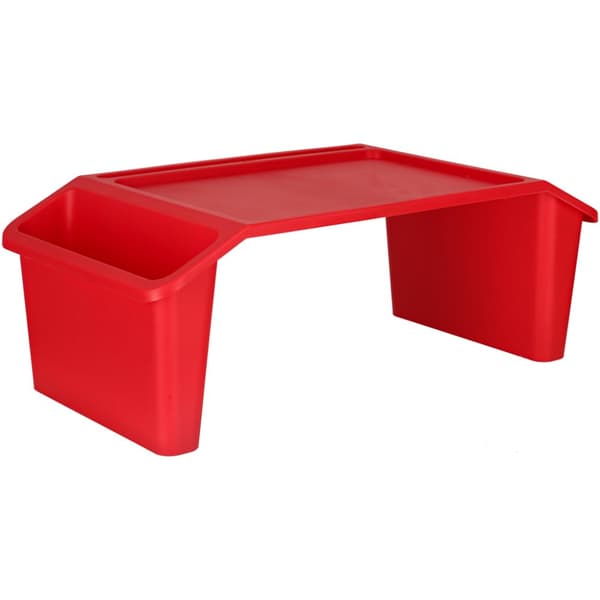 Rødt bærbart bord med organizer