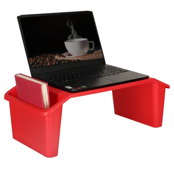 Rødt bærbart bord med organizer