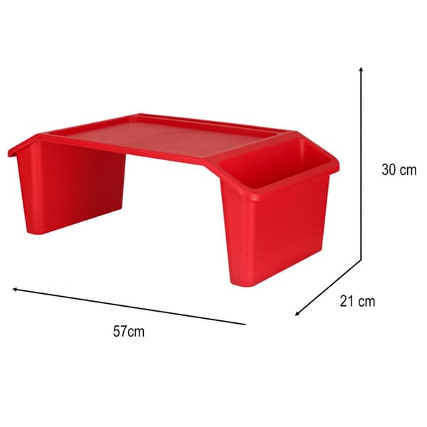Rødt bærbart bord med organizer