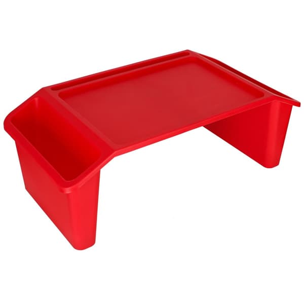 Rødt bærbart bord med organizer