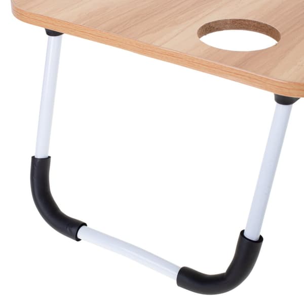Sammenfoldelig bærbar bord til seng, USB-morgenbord