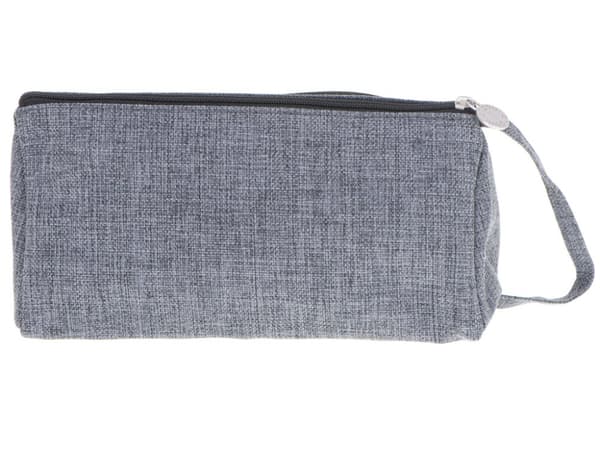 Kaksiosastoinen koulupenaali, 3-in-1 kosmetiikkalaukku, harmaa