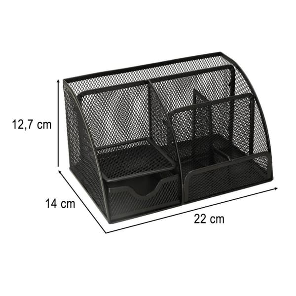 Skrivebordsorganisator, skrivebordsorganisator i metal, 7 rum