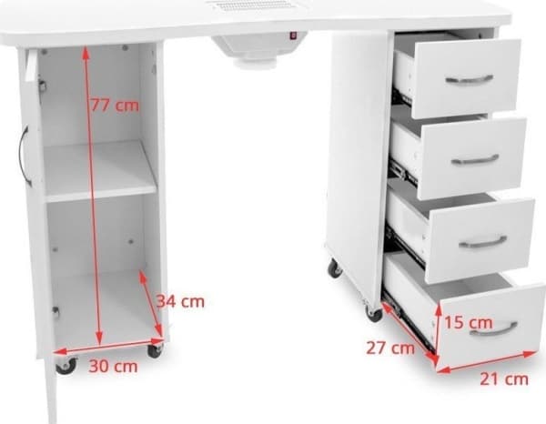 Activeshop Desk 2027 VIT TVÅ-DRAGS SKÅP