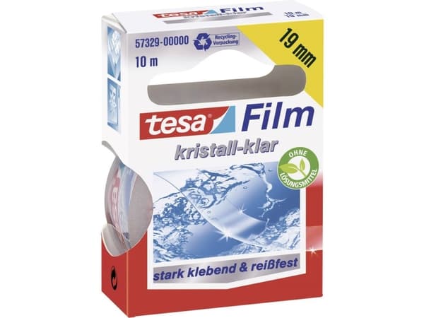 Tesafilm - Kontortape - 19 mm x 10 m - polypropylenfolie - krystallklar