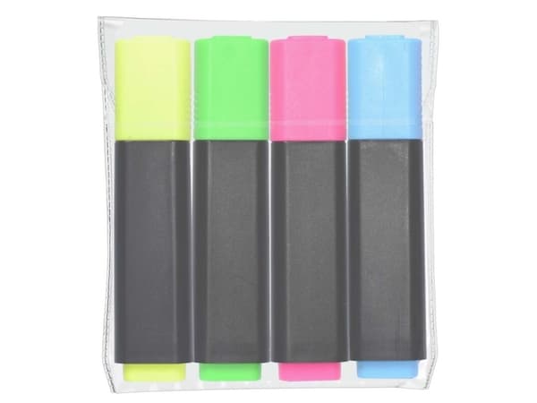 Tekstmarker Q-Line assorteret 4stk/sæt