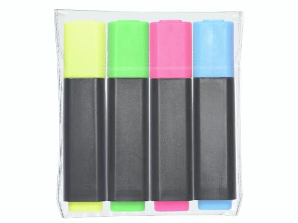 Tekstmarker Q-Line assorteret 4stk/sæt