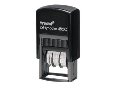Trodat Printy 4850/L1 - Stempel - selvfargende - 2-farget (blå, rød) - dato, standardtekst - 3.8 mm - EINGEGANGEN - 25 x 14 mm - svart håndtak