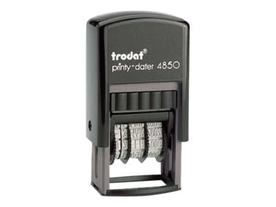 Trodat Printy 4850/L1 - Stempel - selvfargende - 2-farget (blå, rød) - dato, standardtekst - 3.8 mm - EINGEGANGEN - 25 x 14 mm - svart håndtak