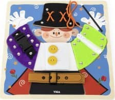 Viga Toys Puinen manipulointilauta soljilla Magik Monstessori
