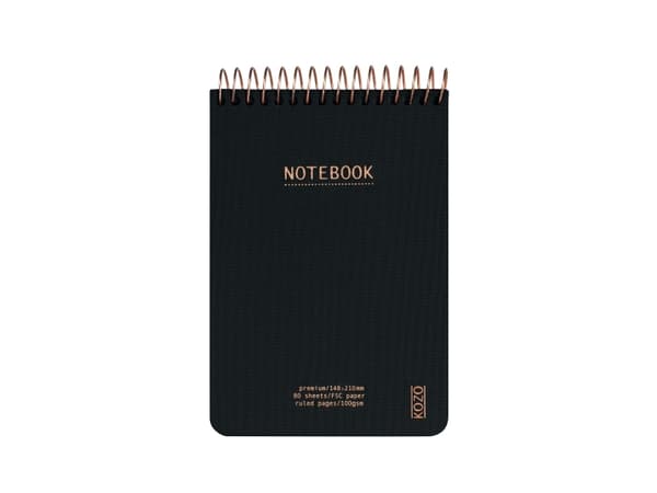 KOZO Notesbog A6 Premium Black - (6 stk.)