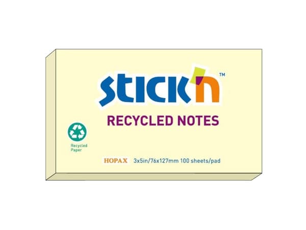 Notesblok 76x127 100 Blad Gul - (12 stk.)