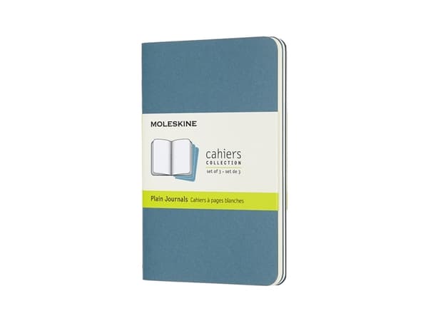 Cahier Journal Blank Pocket Brisk Blue 3-Pak