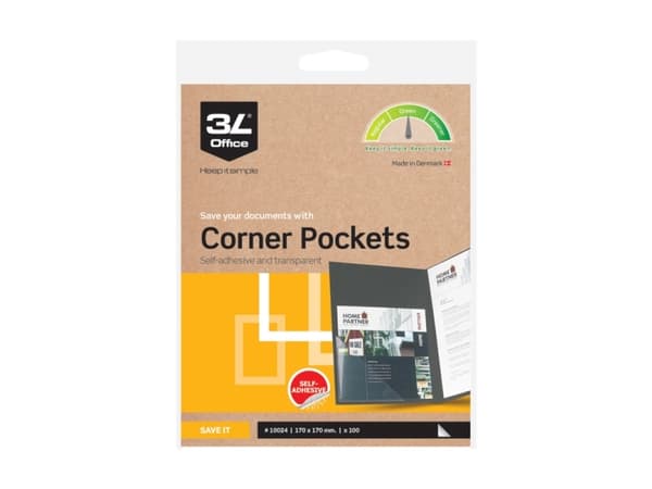 Hjørnelommer 170x170mm 100 Pack