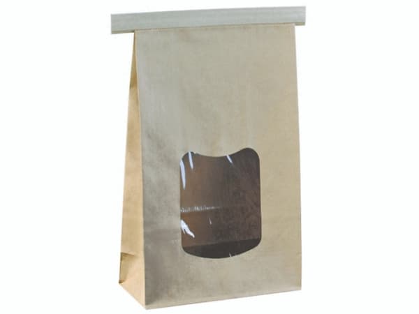 Lohkopohjainen laukku, Detpak, 7,2x11,5x24,6cm, 2 l, ruskea, OPP/paperi, ilman kahvaa, sivusäleiköllä, lohkopohjalla,...