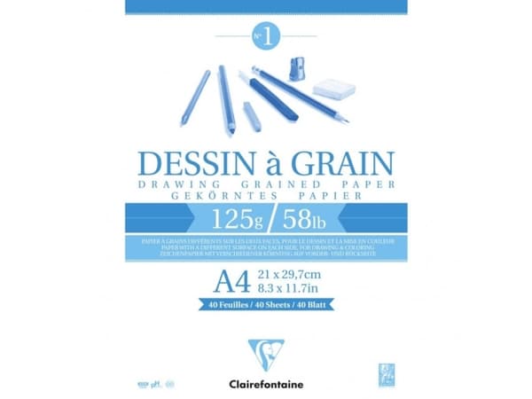 Clairefontaine 3329680966848, Art paper pad, 125 g/m², 20 sheets
