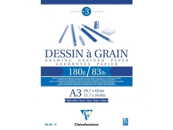 Clairefontaine 3329680966220, Art paper pad, 180 g/m², 20 sheets
