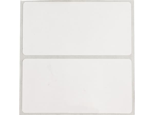 Brady J20-55-2550, Hvit, Selvklebende skriveretikett, Utstanset etikett, Papir, Akryl, Permanent
