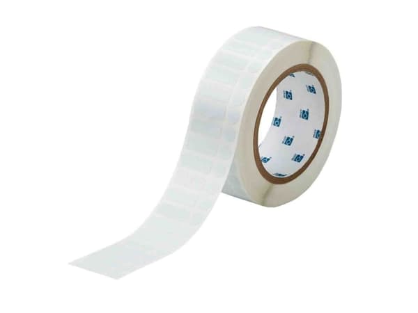 Brady THT-163-492-3, Hvit, Selvklebende skriveretikett, Utstanset etikett, Polyester, Trermisk overføring, Akryl