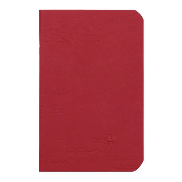Clairefontaine "Age Bag" Rød Notesbog 9x14cm, 96 sider/48 ark, 90gram hvidt papir, Ulinieret, karton omslag