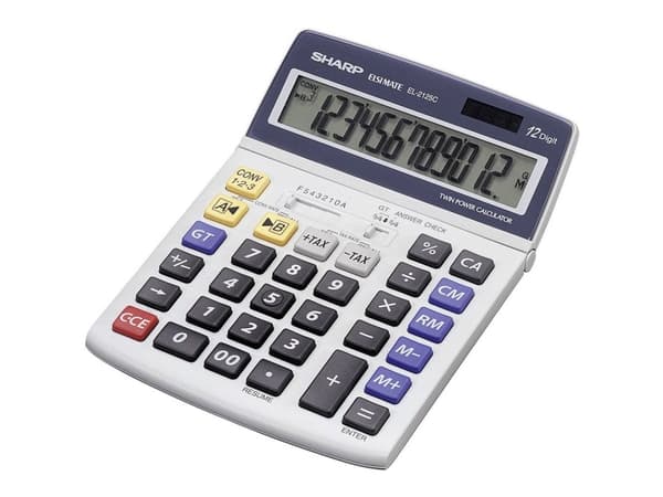 Sharp EL-2125C - Skrivebordskalkulator - 12 sifre - solpanel, batteri