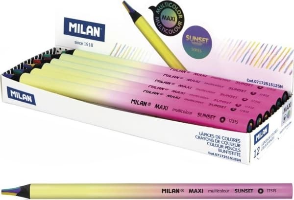 MILAN MAXI Farveblyanter Sunset 12stk Display
