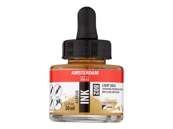 Amsterdam Acrylic Ink Bottle Light Gold 802