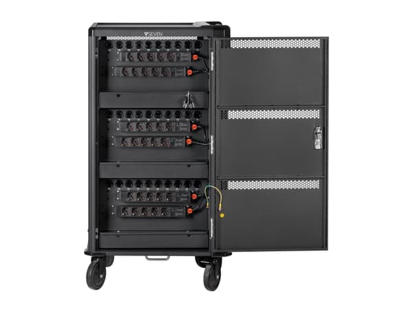 V7 CHGCT30-2E - Vogn (kun lading) - for 30 nettbrett / notebook-er - låsbar - høyverdig kaldvalset stål - mørk grå, svart - skjermstørrelse: inntil 1