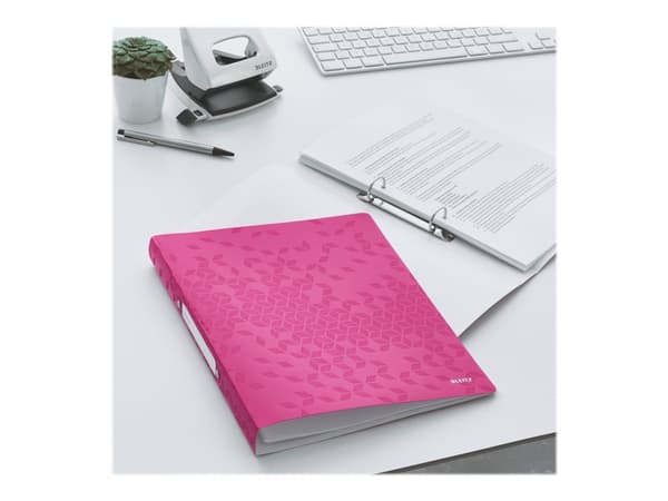Leitz WOW - Ringpärm - för A4 (210 x 297 mm) - kapacitet: 190 ark - rosametallic