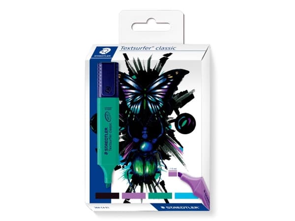 STAEDTLER Textmarker classic cool & cute Design 4er-Set (364 C4 E1)
